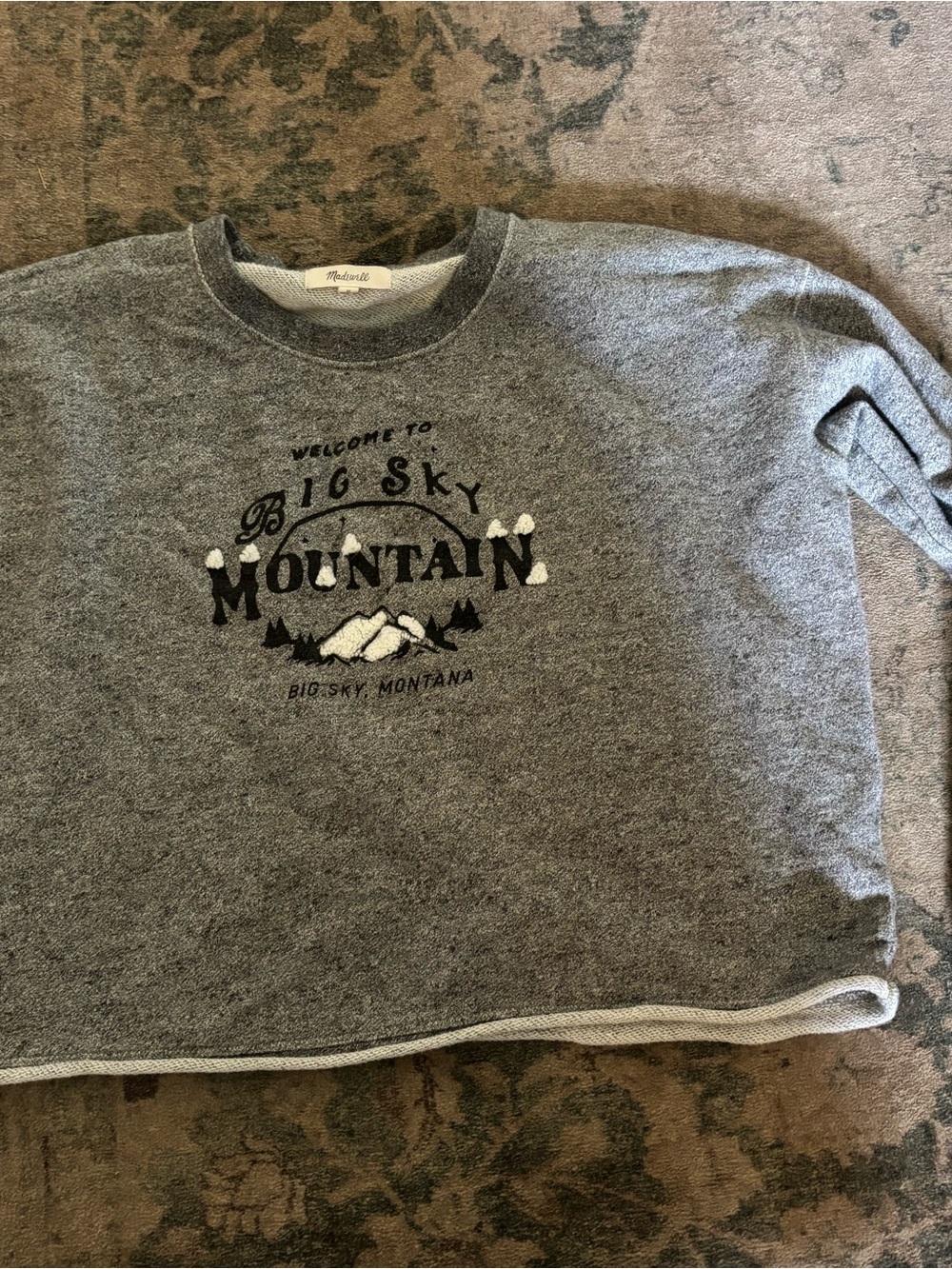 Madewell Grey Big Sky Mountain Graphic Sweatshirt, women’s size M